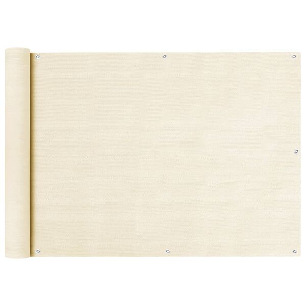 vidaXL Parvekkeen suoja kerma 75x300 cm HDPE