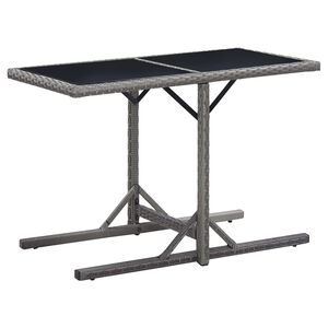 vidaXL Puutarhap&ouml;yt&auml; antrasiitti 110x53x72 cm lasi ja polyrottinki