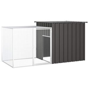 vidaXL Kanah&auml;kki antrasiitti 200x91x100 cm galvanoitu ter&auml;s