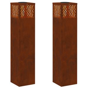 vidaXL Aurinko LED-polkuvalo 2 kpl L&auml;mpim&auml;n Valkoinen 18 x 18 x 80 cm