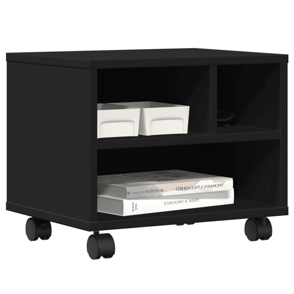 vidaXL Tulostinteline py&ouml;rill&auml; musta 41x32x34,5 cm