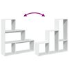 vidaXL Huoneenjakaja 3 tasoa valkoinen 123x29x123 cm tekninen puu