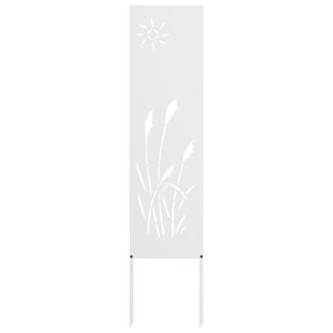 vidaXL Puutarhan yksityisyyden verho Viivakuvio Valkoinen 32 x 140 cm