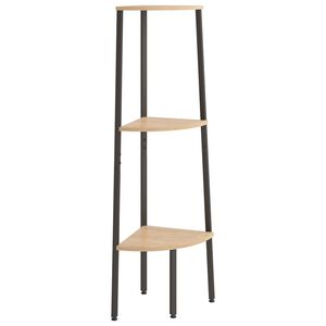 vidaXL 3-kerroksinen kulmahylly vaaleanrusk. ja musta 45,5x31,5x120 cm