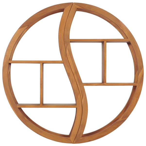 vidaXL Jin ja jang -seinähylly 100x20x100 cm täysi tiikki