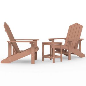 vidaXL Adirondack puutarhatuolit p&ouml;yd&auml;ll&auml; HDPE ruskea