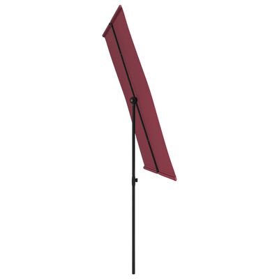 vidaXL Aurinkovarjo alumiinitanko 2x1,5 m viininpunainen