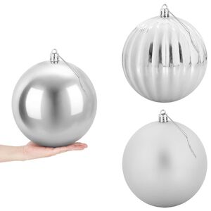 vidaXL Joulupallosetti XXL 3 kpl Hopea &Oslash; 25 cm Muovi