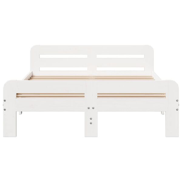 vidaXL S&auml;ngynrunko ilman patjaa valkoinen 200x200 cm t&auml;ysi m&auml;nty