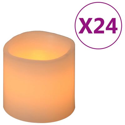 vidaXL LED-sähkökynttilät 24 kpl lämmin valkoinen