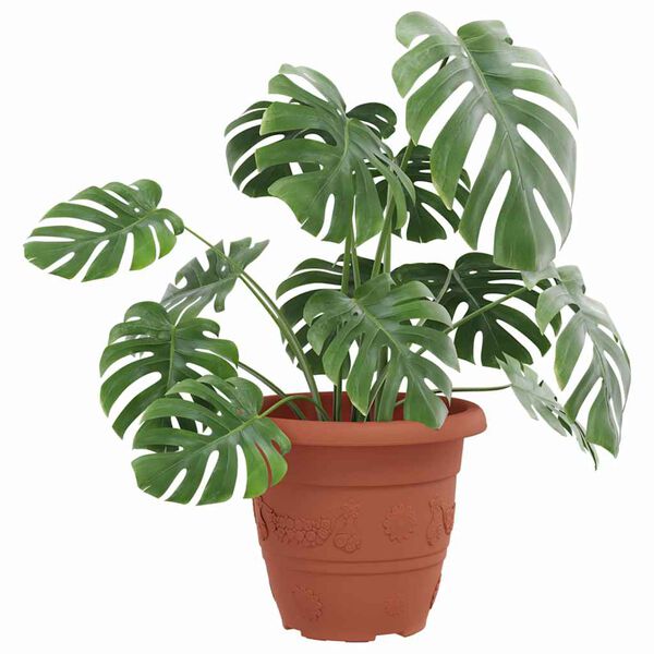 vidaXL Py&ouml;re&auml; kukkaruukku 6 pcs Tiilenpunainen &Oslash; 26 x 21.5 cm Muovi