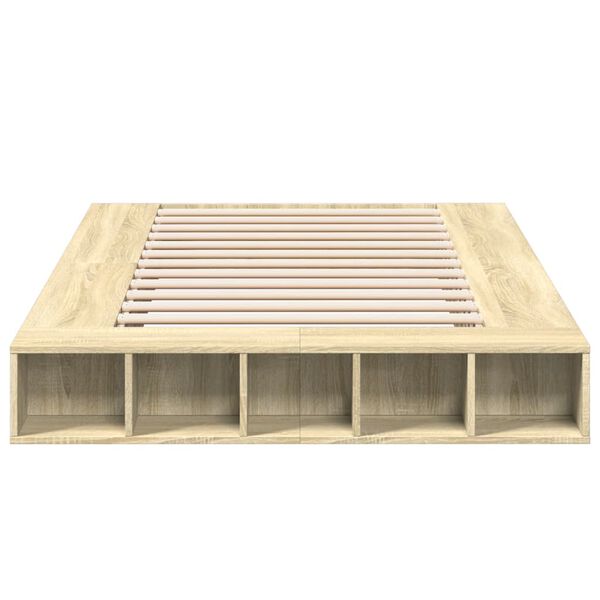 vidaXL S&auml;ngynrunko Sonoma-tammi 135x190 cm tekninen puu