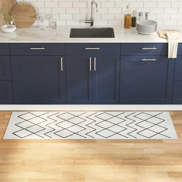 vidaXL Keittiömatto Valkoinen 180 x 60 cm Sametti