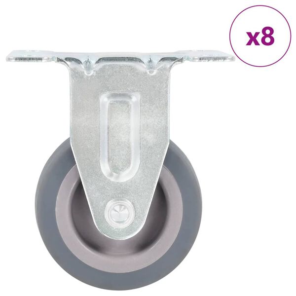 vidaXL Rullapy&ouml;r&auml;t kiinte&auml;t 8 kpl 50 mm