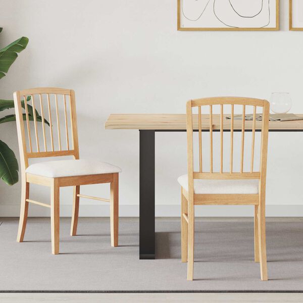 vidaXL Ruokatuolit 2 pcs Luonnollinen 50 x 52,5 x 91 cm