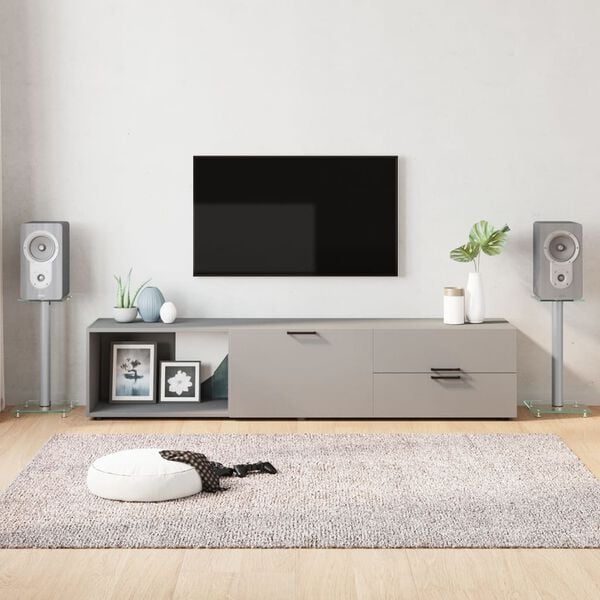 vidaXL Kaiutinjalustat 2 kpl karkaistu lasi 1 pilari hopea