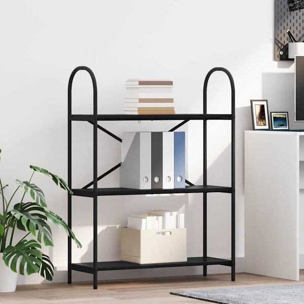 vidaXL Kirjahylly Musta tammi. 80 x 30 x 109 cm Tekninen puu