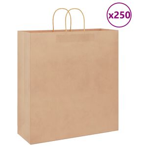 vidaXL Paperikassit 250 kpl kahvoilla ruskea 45x17x48 cm