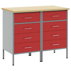 vidaXL Ty&ouml;p&ouml;yt&auml;kaappi 2 kpl Punainen ja harmaa 100 x 55 x 85 cm