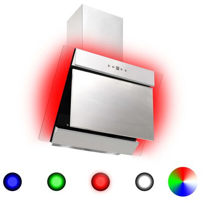 vidaXL Liesituuletin RGB LED 60 cm ruostumaton teräs ja karkaistu lasi