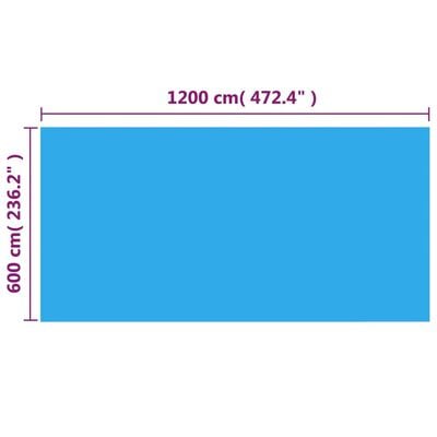 vidaXL Uima-altaan suoja suorakulmainen 1200x600 cm PE sininen