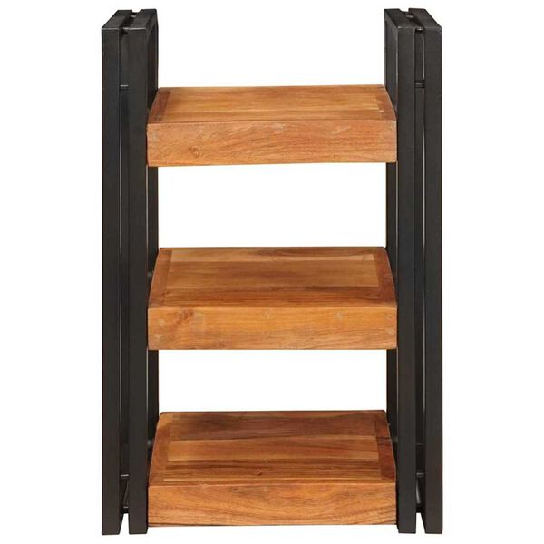 vidaXL Y&ouml;p&ouml;yt&auml; Ruskea ja musta 38 x 33 x 58 cm Kiinte&auml; puu akasia