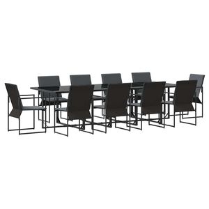 vidaXL Piharuokailu setti 11 pcs Musta Ter&auml;s