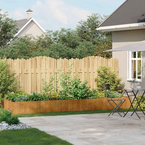 vidaXL Kukkalaatikko ruoste 360x80x40 cm s&auml;&auml;nkest&auml;v&auml; ter&auml;s