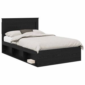 vidaXL S&auml;ngyn runko p&auml;&auml;tyll&auml; Musta 4FT Small Double Massiivinen m&auml;nty