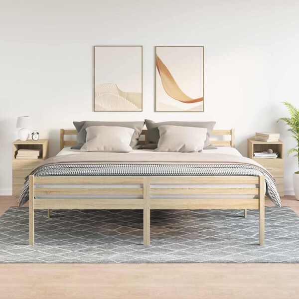 vidaXL Y&ouml;p&ouml;yt&auml;kaapit 2 kpl 2 laatikolla Sonoma-tammi 36x36x68cm