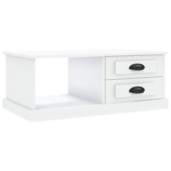 vidaXL Sohvapöytä valkoinen 90x50x35 cm tekninen puu