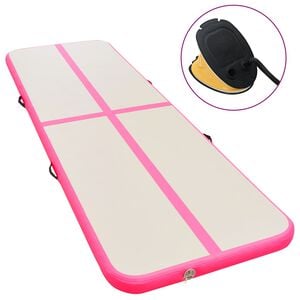 vidaXL Puhallettava voimistelumatto pumpulla 300x100x10 cm PVC pinkki