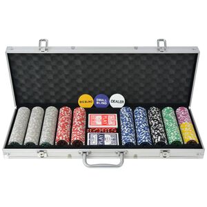 vidaXL Pokerisetti 500 pelimerkill&auml; Alumiini
