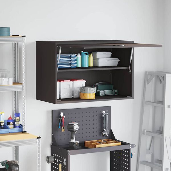 vidaXL Sein&auml;hylly autotalliin Musta 80 x 40 x 53 cm