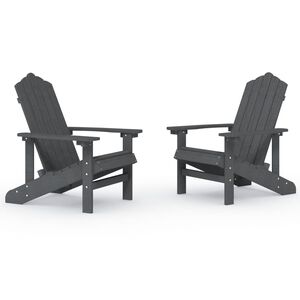 vidaXL Adirondack puutarhatuolit 2 kpl HDPE antrasiitti