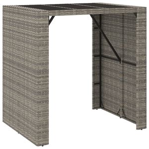 vidaXL Baarip&ouml;yt&auml; lasip&ouml;yt&auml;levyll&auml; harmaa 105x80x110 cm polyrottinki