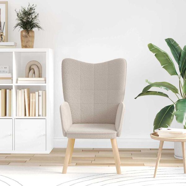 vidaXL Nojatuoli Vaaleanharmaa 62 x 67 x 95,5 cm Sherpa-kangas