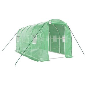 vidaXL Kasvihuone ter&auml;srungolla vihre&auml; 8 m&sup2; 4x2x2 m
