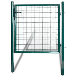 vidaXL Yksiovinen aitaportti 100x100 cm pulverimaalattu ter&auml;s