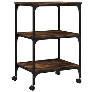 vidaXL Tulostinteline 3 tasoa savutammi 50x41x75 cm tekninen puu