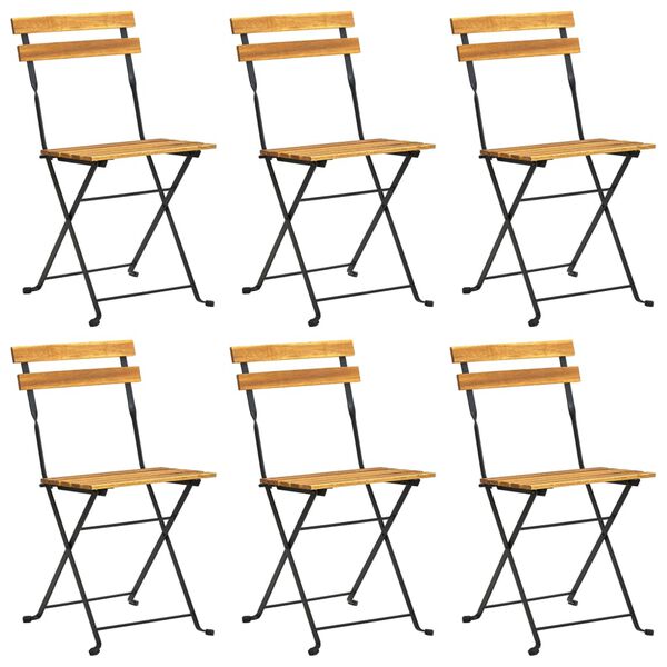 vidaXL 7-osainen kokoontaitettava ulkoruokailuryhmä täysi akaasiapuu