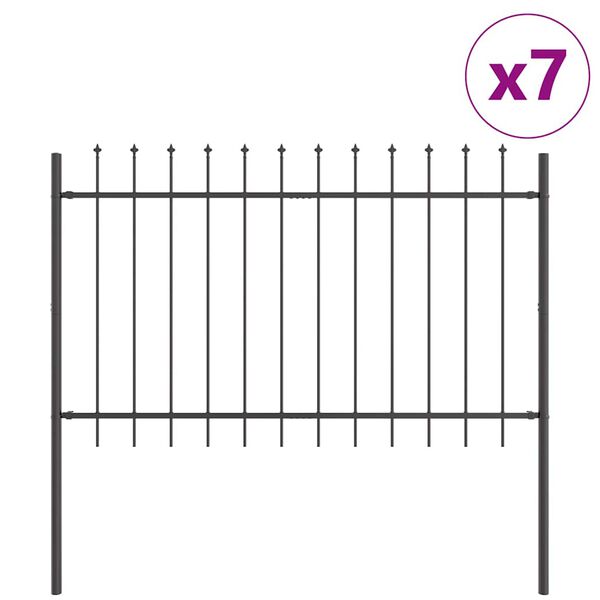 vidaXL Puutarha-aita 7 pcs Harmaa 11,9 x 1 m Jauhemaalattu ter&auml;s