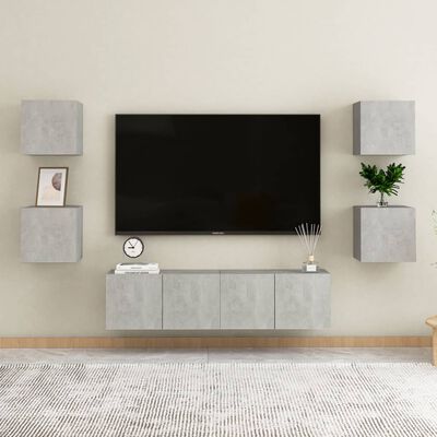 vidaXL Seinäkiinnitettävät TV-tasot 2 kpl betoninharmaa 30,5x30x30 cm