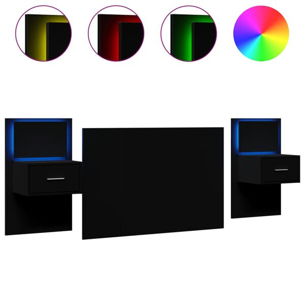 vidaXL S&auml;ngynp&auml;&auml;ty y&ouml;p&ouml;ydill&auml; musta 120 cm tekninen puu