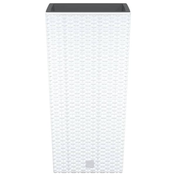 vidaXL Kukkalaatikko irrotettava sisus valkoinen 11/26,5 l PP rottinki