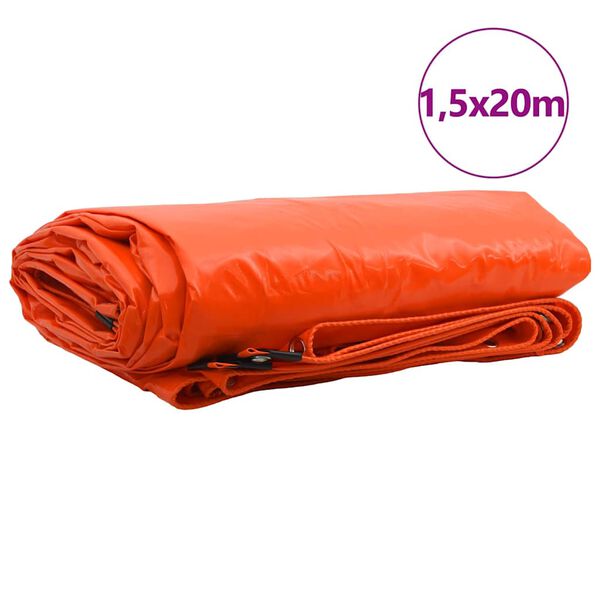 vidaXL Pressu 650g / m² Oranssi 1,5 x 20 m Kangas PVC-pinnoitteella