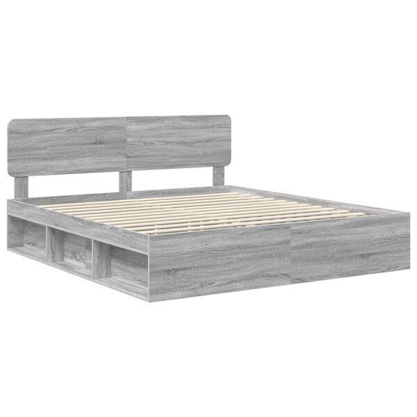 vidaXL S&auml;ngyn runko p&auml;&auml;tyll&auml; Harmaa Sonoma 6FT Super King Size