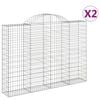 vidaXL Kaarevat kivikorit 2 kpl 200x30x140/160 cm galvanoitu rauta
