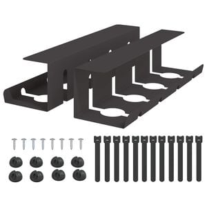 vidaXL Ty&ouml;p&ouml;yd&auml;n alle asetettava kaapelinhallintalokerikko 2 kpl Musta