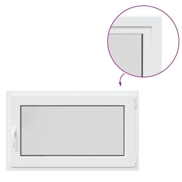 vidaXL Kellari-ikkuna "RISOR" 100x60 cm kallistus-/kääntymisovi DIN oikealle valkoinen